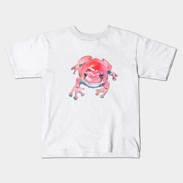 Strawberry frog Kids T-Shirt by marinavermilion